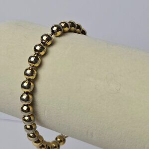 Vintage Napier Marked Gold Bead Bracelet